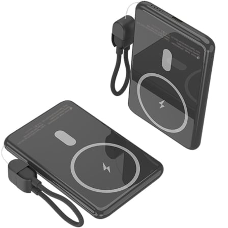 Powerbank 5000mAh Leotec LEPOWW20W5K/ 20W/ Wireless/ Negra/ Incluye Cable USB Tipo-C